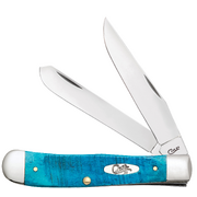 Case Sawcut Jig Caribbean Blue Bone (SS) Large Trapper Folder Knife #25592