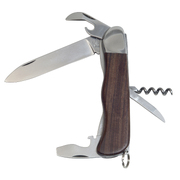 Mikov Hiker 5-Function Rosewood Linerlock Folder Knife, Leather Sheath - 116-ND-5 AK/KP