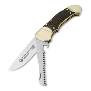 Puma Custom with Saw Staghorn Lockback Folder Knife - 210986