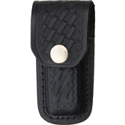 Black Leather Embossed Basketweave Belt Sheath to Suit 3 - 3.5 Inch Knife