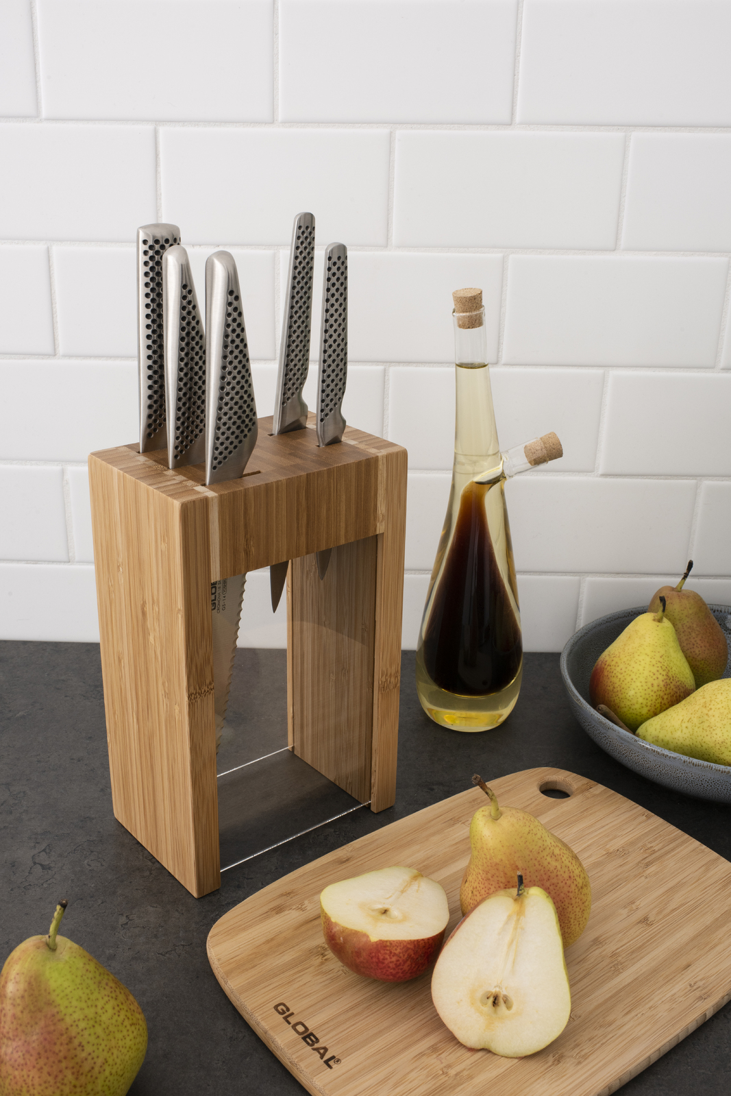Buy Global Teikoku 5 Piece Kitchen Knife Block Set 79629 Online