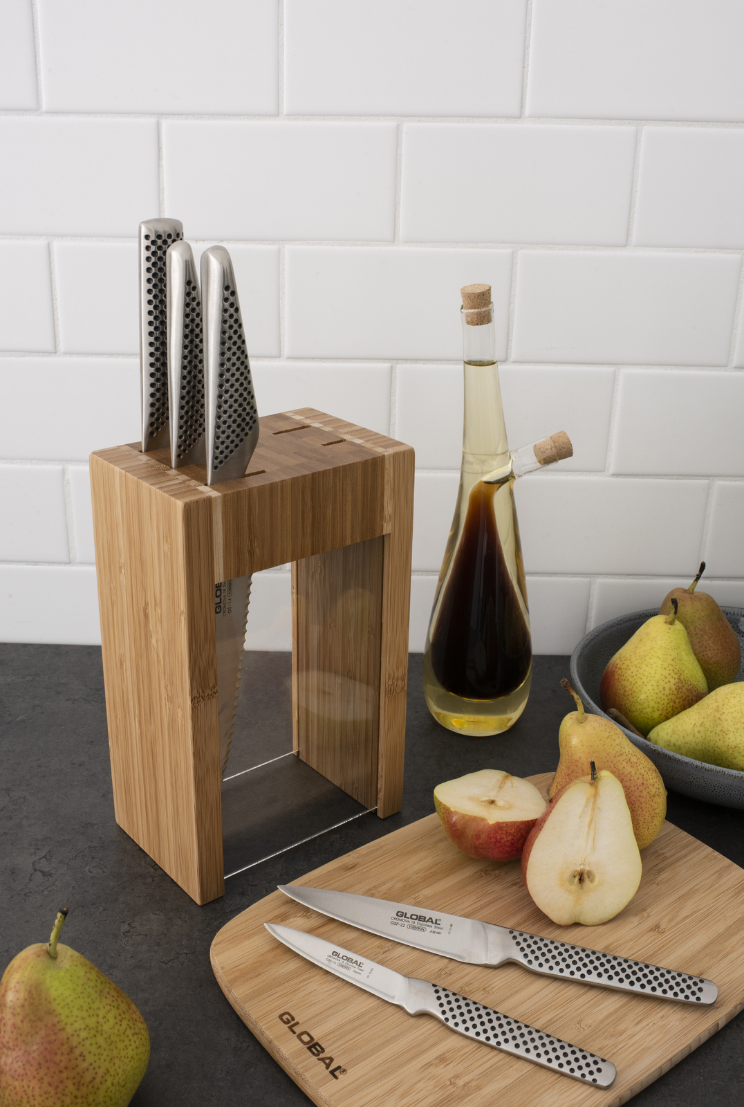 Buy Global Teikoku 5 Piece Kitchen Knife Block Set 79629 Online