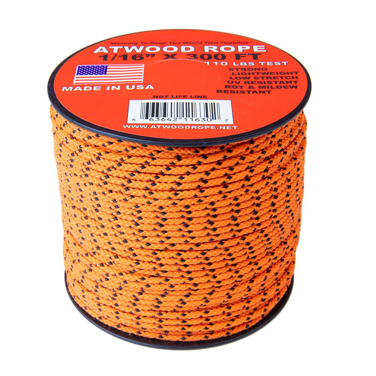 Atwood Rope MFG Utility Rope 1/16" (110lb/50kg) 30m Made in USA