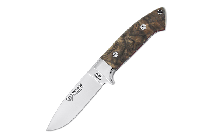 Cudeman Akeley 254G walnut wood handle fixed blade hunting knife