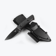 Benchmade Mini Bushcrafter CPM-Cruwear Steel Carbon Fibre Fixed Blade Knife, Sheath - 165BK