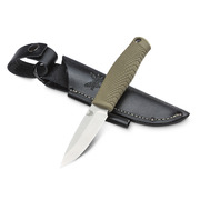 Benchmade Puukko Outdoor Adventure Fixed Blade Knife, Leather Sheath - 200