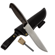 BPS Knives Nighthawk Adventurer SSHF Bushcraft Fixed Blade Knife, Firestarter, Leather Sheath