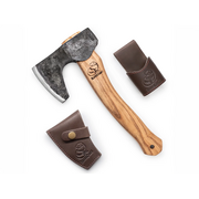 BeaverCraft AX6 – Compact Long-Bearded Bushcraft Hatchet w/ Leather Sheath and Belt Loop