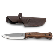 BeaverCraft BSH6 Breeze – Carbon Steel Bushcraft Knife (Walnut Handle + Leather Sheath)