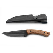 BeaverCraft HGK1 – Carbon Steel Hunting Knife (Walnut Handle + Leather Sheath)