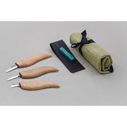 BeaverCraft S06 – Chip Carving Tool Set (4 Knives + Accessories in Roll)