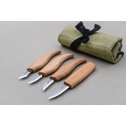 BeaverCraft S13 Wood Carving Tools Set for Spoon Carving 3 Knives in Tools  Roll Leather Strop and Polishing Compound Hook Sloyd Detail Knife