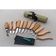 BeaverCraft S10 – Wood Carving Tool Set (12 Knives + Accessories in Roll)