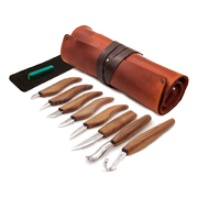 BeaverCraft S18X – Deluxe Wood Carving Tool Set (8 Knives + Accessories in Leather Roll)