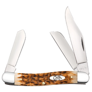 Case Amber Bone Peach Seed Jig (SS) Stockman Folder Knife #00128