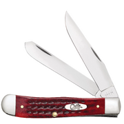 Case Pocket Worn Corn Cob Jig Old Red Bone (SS) Large Trapper Folder Knife #00783