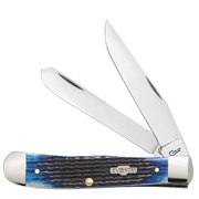 Case Rogers Corn Cob Jig Blue Bone (SS) Large Trapper Folder Knife #02800