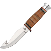 Case Mushroom Cap Leather 4" Guthook Hunter Fixed Blade Knife with Sheath #10340