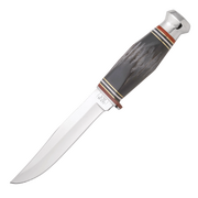 Case Buffalo Horn 5" Combination Skinner Hunter Fixed Blade Knife with Sheath #17912