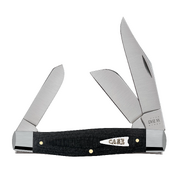 Case Smooth Black Micarta (SS) Large Stockman Folder Knife #27732