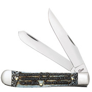 Case Gift Boxed Serenity Prayer Natural Bone (SS) Trapper Folder Knife #38822