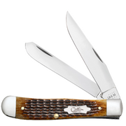 Case Rogers Corn Cob Jig Antique Bone (SS) Large Trapper Folder Knife #52832