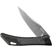 Case Shark Tooth Dark Grey Anodized Aluminium w/ Black G10 Inlay Folder Knife #53503