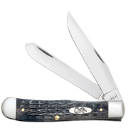 Case Pocket Worn Crandall Jig Grey Bone (CS) Large Trapper Folder Knife #58410