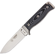 Cudeman MT-5 Black Micarta Bohler N-695 Steel Survival Fixed Blade Knife, Leather Sheath - 120-M
