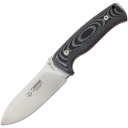 Cudeman Mod FAB Black Micarta Bohler N-695 Steel Survival Fixed Blade Knife, Leather Sheath - 298-M