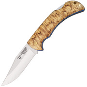 Cudeman Curly Birch Bohler N-695 Steel Hunting Folding Blade Knife - 326-D