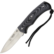 Cudeman Black Micarta Bohler N-695 Steel Survival Folding Blade Knife, Nylon Sheath - 327-M