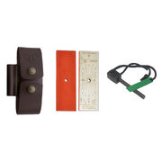 Cudeman Adaptor Accessory, Firesteel, Signalling Mirror, Sharpening Stone, Brown Leather - 644-C