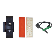 Cudeman Adaptor Accessory, Firesteel, Signalling Mirror, Sharpening Stone, Black Leather - 644-N