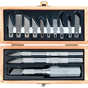Excel Blades Craftsman Hobby Knife Set in Wooden Box (16 Blades & Knives) - 44283