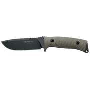 FOX PRO-HUNTER, Bohler N690Co Steel, Green Canvas Micarta Hunting Fixed Blade Knife - Model FX-131 MGT