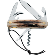 FOX Stag Venatores 6-Function Multi-Tool Folder Knife, Leather Sheath - Model 226/6 CE
