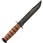 Kabar Leather Handle USMC Fixed Blade Knife 1217 Leather Sheath