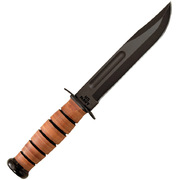 Kabar Leather Handle US Navy Fixed Blade Knife 1225, Leather Sheath