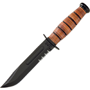 Kabar Short USMC Fixed Blade Knife 1252, Leather Sheath