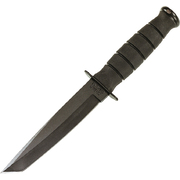 Kabar Short Black Tanto Fixed Blade Knife 1254, Leather Sheath
