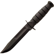 Kabar Short Black Fixed Blade Knife 1256, Leather Sheath