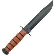 Kabar Leather Handle Fixed Blade Knife 5020, Nylon Sheath