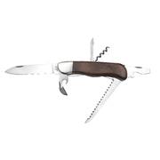 Mikov Hiker 6-Function Rosewood Linerlock Folder Knife, Leather Sheath - 116-ND-6 AK/KP