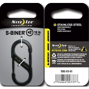 Nite Ize S-Biner #2 Black Stainless Steel Carabiner