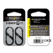 Nite Ize S-Biner #1 Black Stainless Steel Carabiner (Twin Pack)