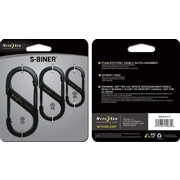 Nite Ize S-Biner #2,#3,#4 Black Stainless Steel Carabiner  (3 Pack)