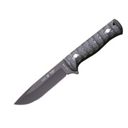 Nieto Patrol Black Micarta Survival Fixed Blade Knife, Leather Sheath - 1033