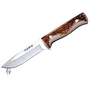 Nieto Toro Stag Horn Hunting Fixed Blade Knife, Leather Sheath - 1063