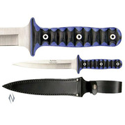 Nieto Pig Sticker Blue Katex Hunting Fixed Blade Knife, Leather Sheath - B1N